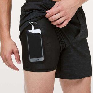 Lululemon Surge Short 6" Lined Deep Coal Black / Medium